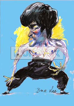 Bruce Lee, caricature de Antonelli, réf. 0043-0186