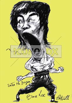 Bruce Lee, caricature de Antonelli, réf. 0043-0189