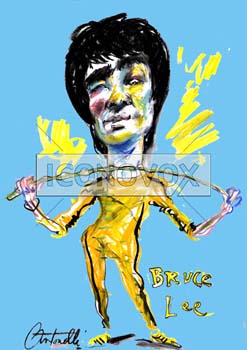 Bruce Lee, caricature de Antonelli, réf. 0043-0192