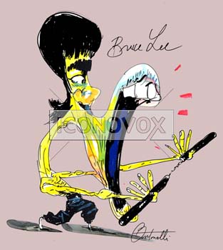 Bruce Lee, caricature de Antonelli, réf. 0043-0194