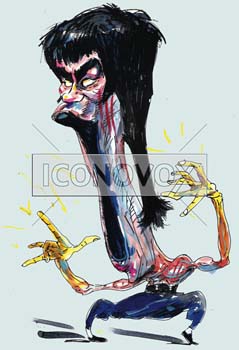 Bruce Lee, caricature de Antonelli, réf. 0043-0195