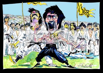 Bruce Lee, caricature de Antonelli, réf. 0043-0199