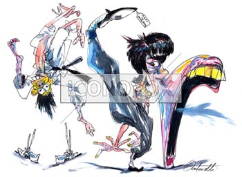Bruce Lee, caricature de Antonelli, réf. 0043-0200