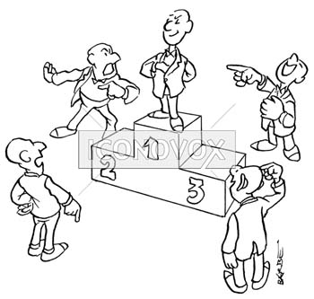 Le podium usurpé, dessin de Barbe, réf. 0023-0003