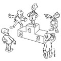 Le podium usurpé, dessin de Barbe, réf. 0023-0003