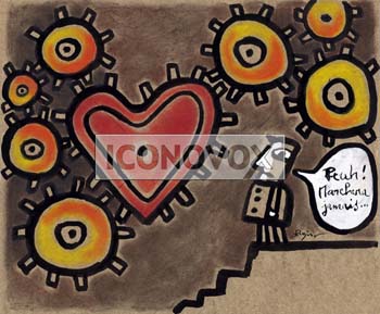 Du coeur dans les rouages, dessin de Bonjour, réf. 0030-0008