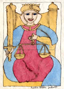 La Justice, dessin de Christine Lesueur, réf. 0054-0104