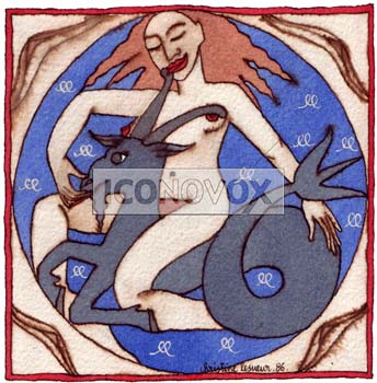 Capricorne, dessin de Christine Lesueur, réf. 0054-0123