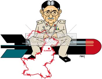 Pervez Musharraf, caricature de Faber, réf. 0052-0067