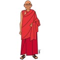 dalaï-lama, caricature de Faber, réf. 0052-0072
