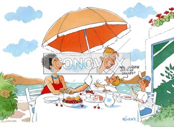 En vacances avec la fiancée de papa, dessin de Françoise Ménager, réf. 0053-0067
