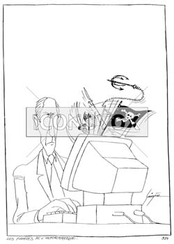 Les pirates de l'informatique, dessin de Gaüzère, réf. 0001-0199