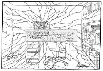 Dépendance informatique, dessin de Gaüzère, réf. 0001-0233