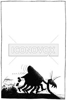 Déchets nucléaires, dessin de Gaüzère, réf. 0001-0332