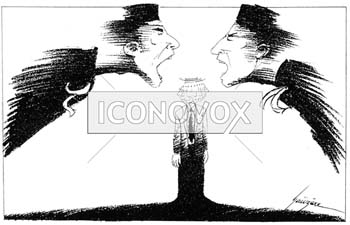 Le juge et le procureur, dessin de Gaüzère, réf. 0001-0576