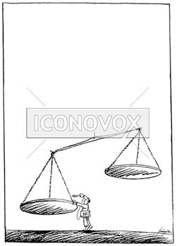 Média et justice, dessin de Gaüzère, réf. 0001-0675