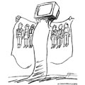 Les intellectuels et les médias, dessin de Gaüzère, réf. 0001-0677