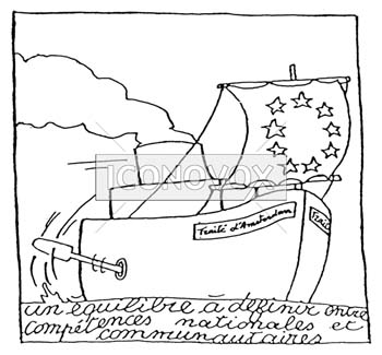Compétence nationale/compétence communautaire, dessin de Gaüzère, réf. 0001-0872
