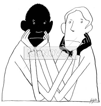 Lutte contre le racisme, dessin de Gaüzère, réf. 0001-0996