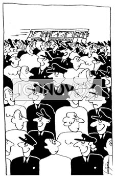 Sécurité dans les transports en commun, dessin de Gaüzère, réf. 0001-1361