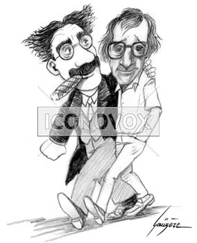 Groucho Marx / Woody Allen, caricature de Gaüzère, réf. 0001-1408