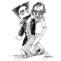 Groucho Marx / Woody Allen, caricature de Gaüzère, réf. 0001-1408