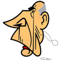 François Mitterrand, caricature de Gibo, réf. 0047-0021
