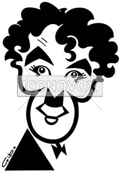 Charlie Chaplin, caricature de Gibo, réf. 0047-0030