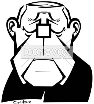 Jean Gabin, caricature de Gibo, réf. 0047-0036