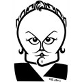 Muriel Robin, caricature de Gibo, réf. 0047-0049