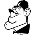 Jo-Wilfried Tsonga, caricature de Gibo, réf. 0047-0055