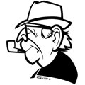 Georges Simenon, caricature de Gibo, réf. 0047-0068