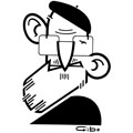 Abbé Pierre, caricature de Gibo, réf. 0047-0070