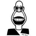 Manu Dibango, caricature de Gibo, réf. 0047-0078