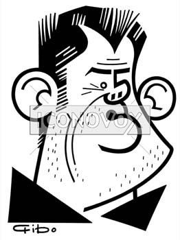 Eric Naulleau, caricature de Gibo, réf. 0047-0080