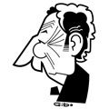 Michel Drucker, caricature de Gibo, réf. 0047-0083