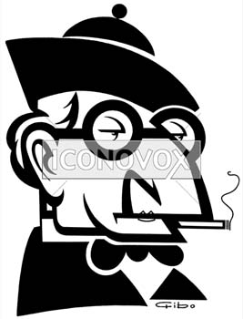 Sacha Guitry, caricature de Gibo, réf. 0047-0114