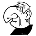 Patrick Sébastien, caricature de Gibo, réf. 0047-0176