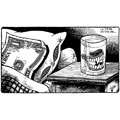 La crise du dollar, dessin de Haddad, réf. 0018-0005