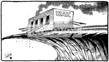 L'Irak au bord de la chute, dessin de Haddad, réf. 0018-0045
