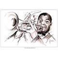 Louis Armstrong d'après moi, caricature de Hours, réf. 0048-0011