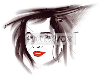 Amélie Nothomb, caricature de Hours, réf. 0048-0014