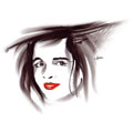 Amélie Nothomb, caricature de Hours, réf. 0048-0014