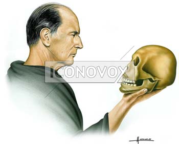 François Mitterrand, caricature de Hours, réf. 0048-0110