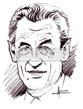 Nicolas Sarkozy, caricature de Hours, réf. 0048-0143