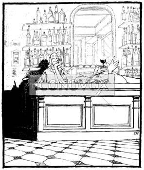 Le comptoir, dessin de Jy, réf. 0010-0125