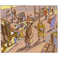 marché de l'art, dessin de Maja, réf. 0006-0129