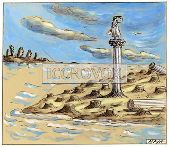 L'effondrement des civilisations, dessin de Maja, réf. 0006-0376