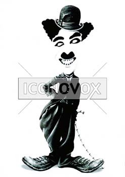 Charlie Chaplin, caricature de Moine, réf. 0045-0008