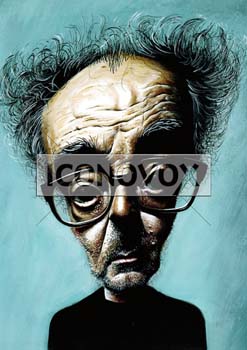 Jean-Luc Godard, caricature de Moine, réf. 0045-0035